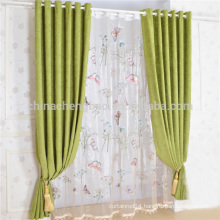 China Modern Butterfly Bead Curtain Green Linen Curtain for Living Room